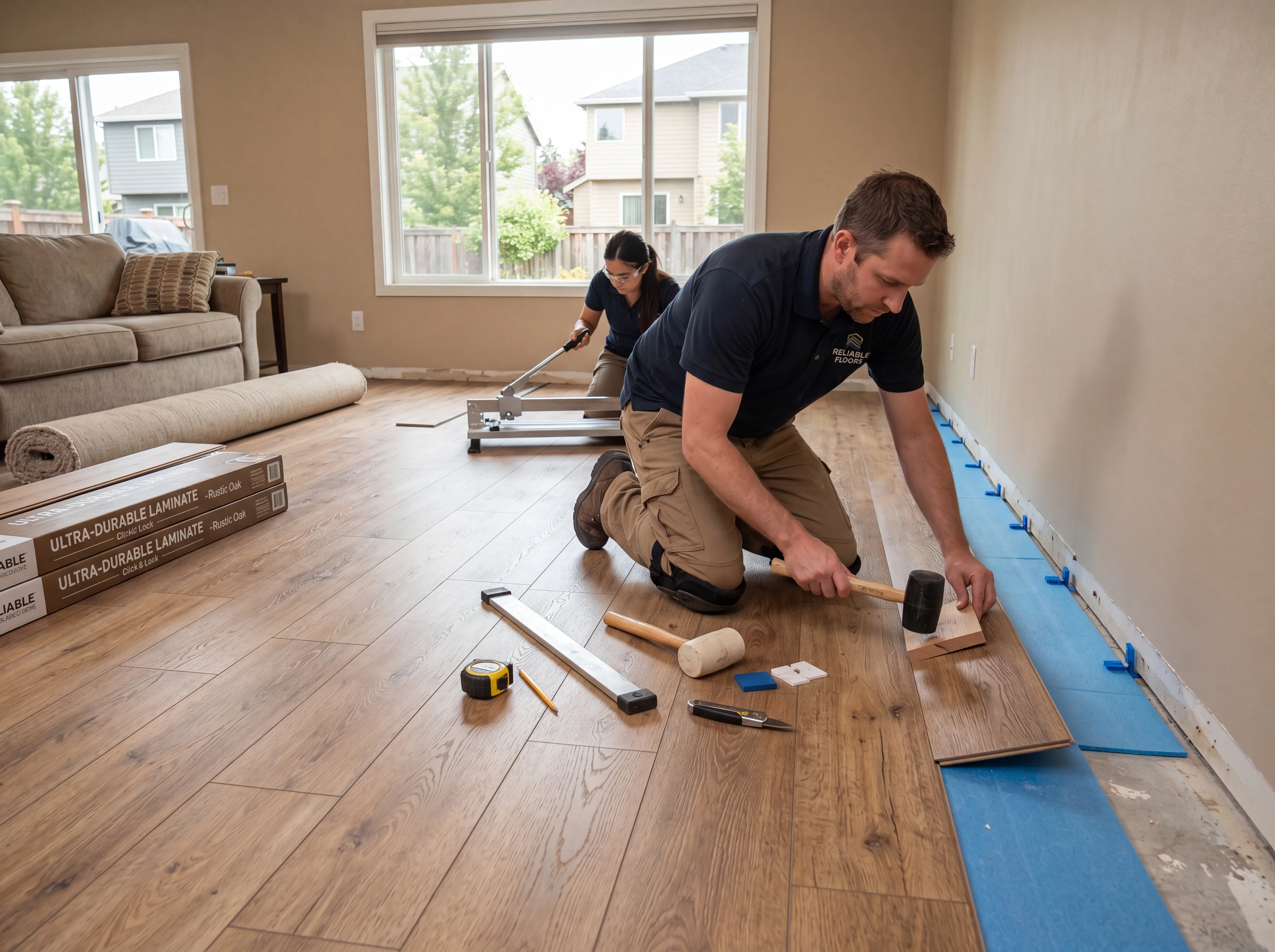 Laminate flooring installation by Pro Floor VA