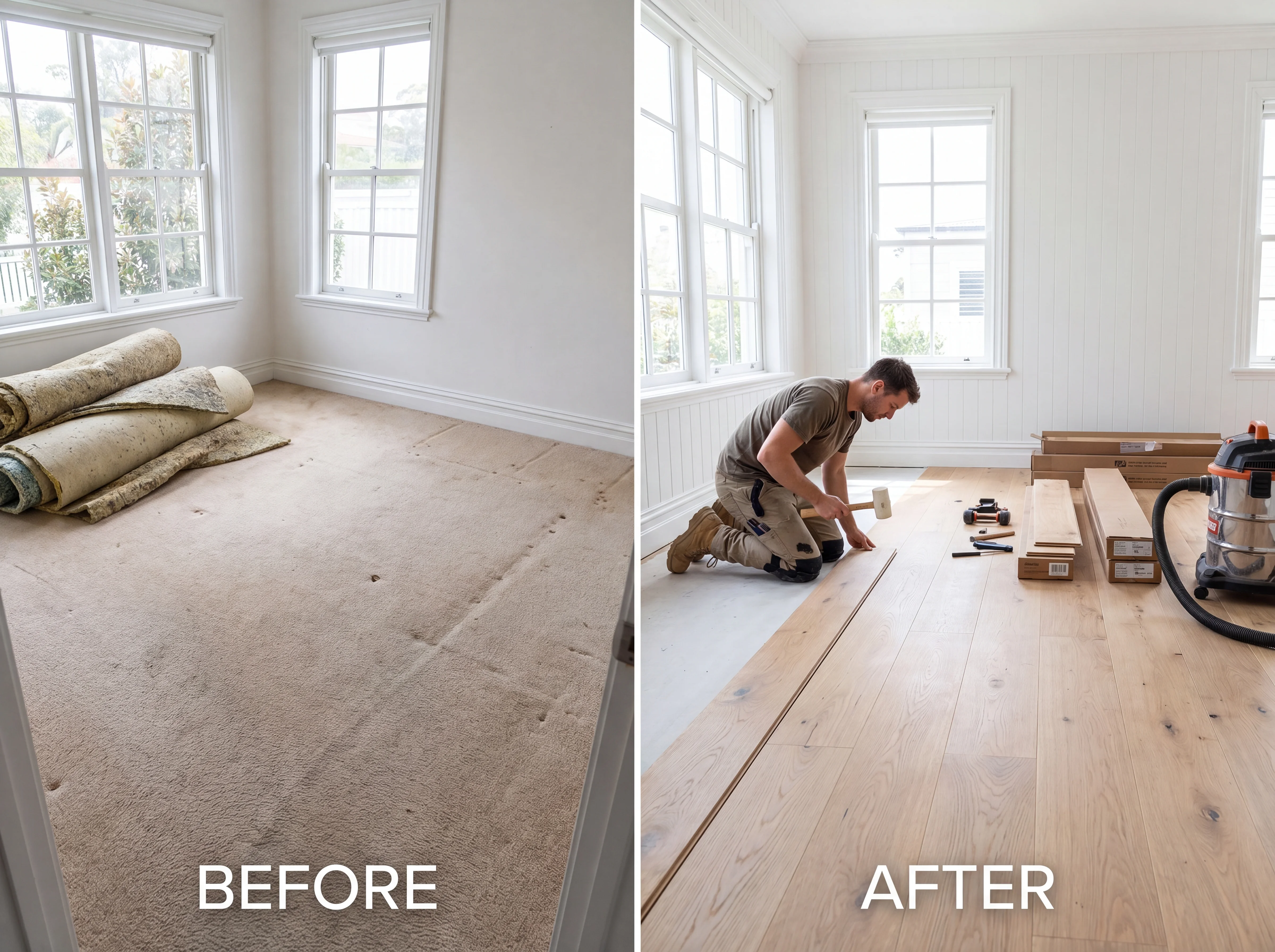 Fast professional flooring installation in Hampton, Virginia